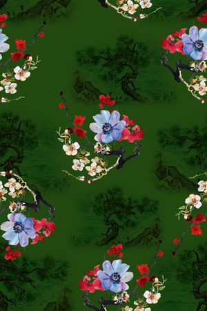 绿植树叶印花华亿平台图片