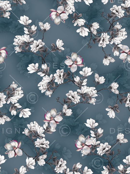 玉兰花印花华亿平台图片