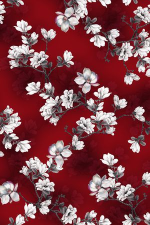 玉兰花印花华亿平台图片