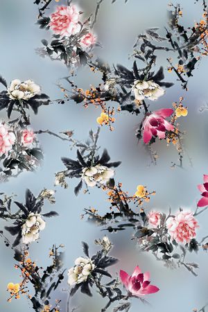 荷花印花华亿平台图片