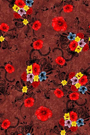 花卉印花华亿平台图片