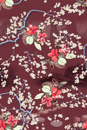 花卉印花华亿平台图片