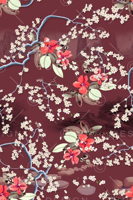 花卉印花华亿平台图片