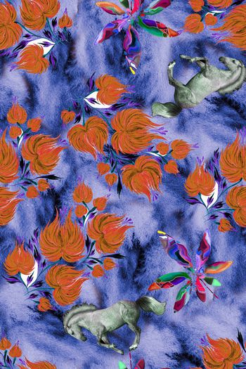 花卉印花华亿平台图片