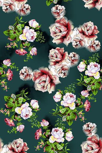 花卉印花华亿平台图片