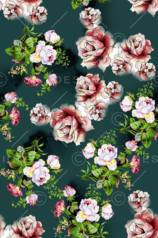 花卉印花华亿平台图片