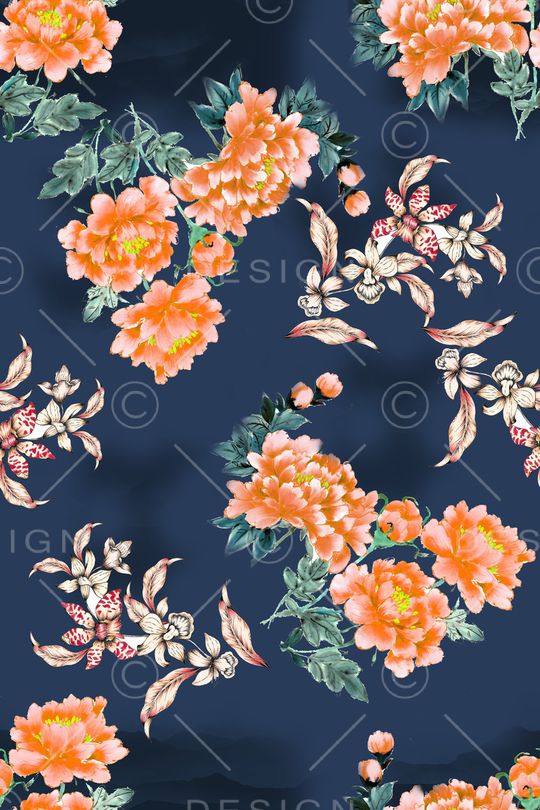 花卉印花华亿平台图片