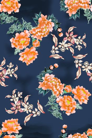 花卉印花华亿平台图片