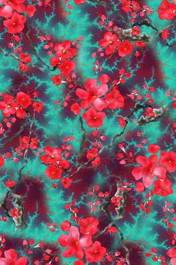 花卉印花华亿平台图片