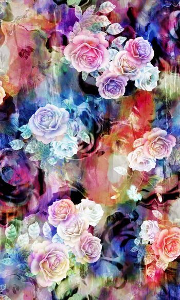 彩底花卉印花华亿平台图片