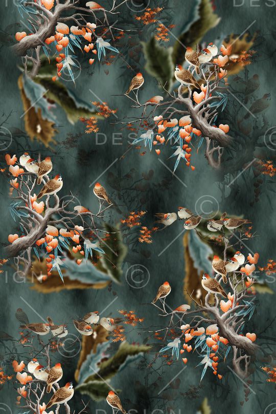 花鸟印花华亿平台图片