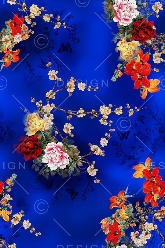 花卉印花华亿平台图片