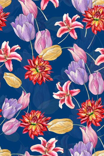 花卉印花华亿平台图片