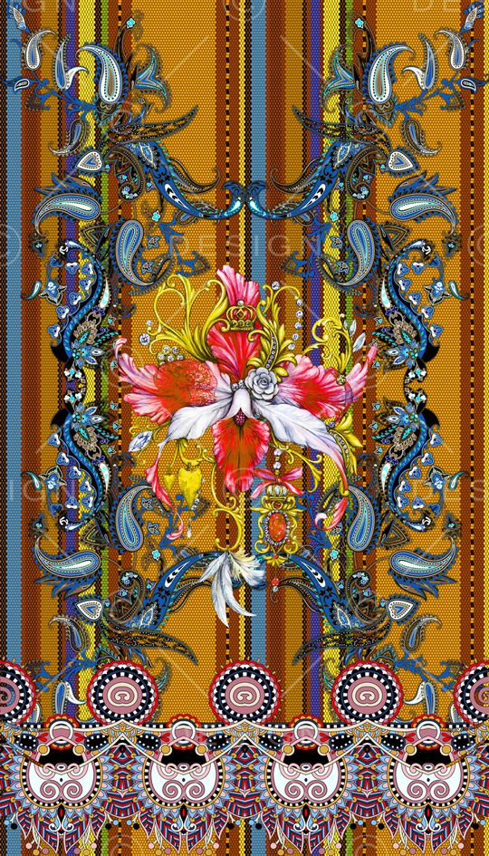 连衣裙印花华亿平台图片