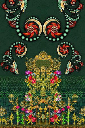 连衣裙印花华亿平台图片