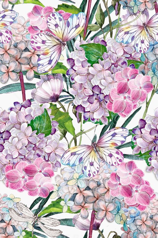 花卉蝴蝶印花华亿平台图片