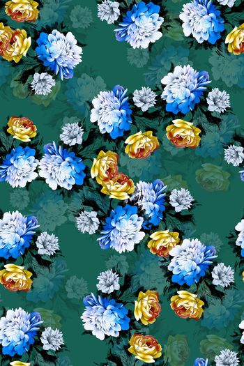 花卉印花华亿平台图片