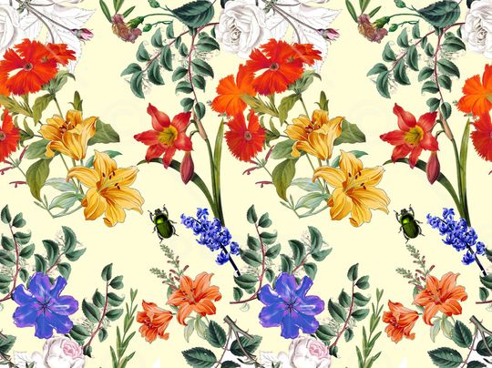 花卉印花华亿平台图片