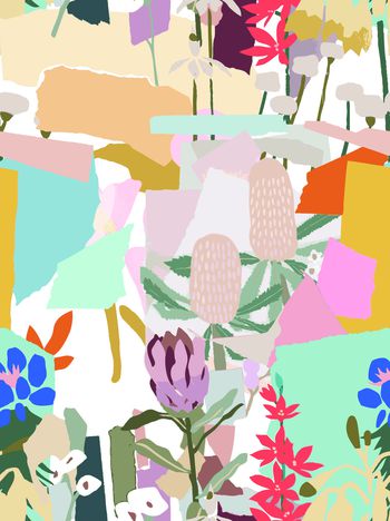 抽象花卉印花华亿平台图片