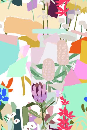 抽象花卉印花华亿平台图片