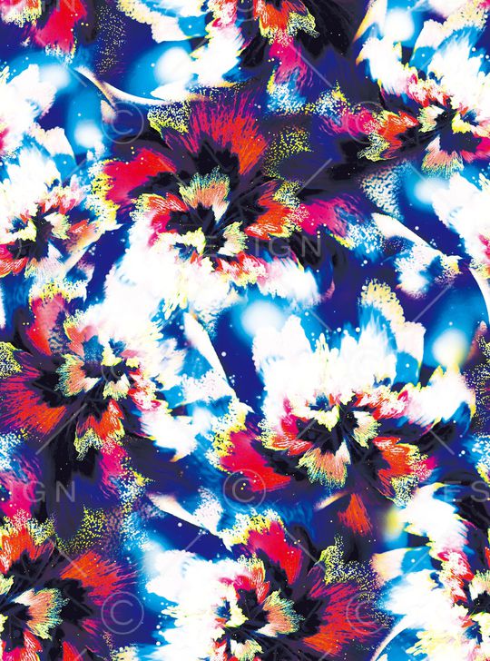 抽象花卉印花华亿平台图片