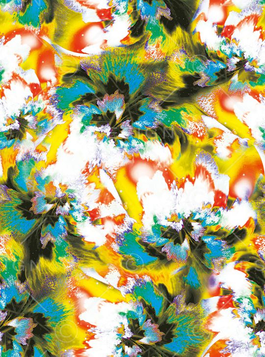 抽象花卉印花华亿平台图片