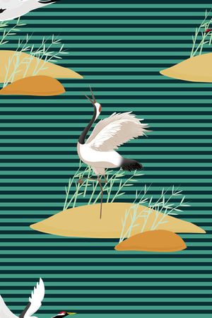 仙鹤印花华亿平台图片