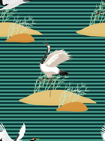 仙鹤印花华亿平台图片