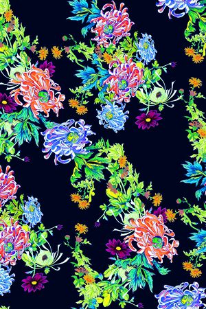 彩底花卉印花华亿平台图片