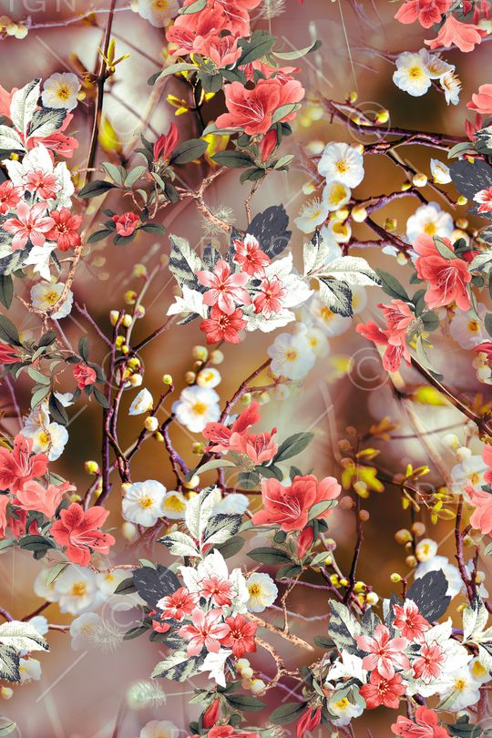 花卉印花华亿平台图片