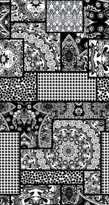 黑白华亿平台印花华亿平台图片