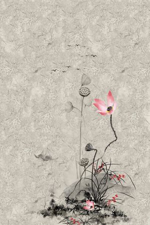 荷花印花华亿平台图片