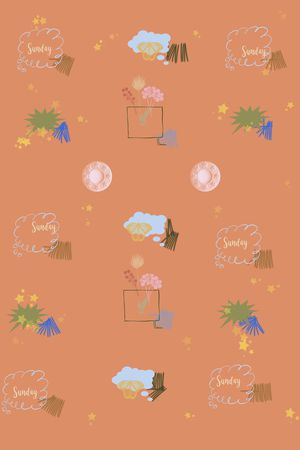 橙色印花华亿平台图片