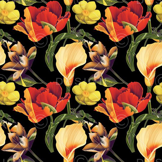 花卉印花华亿平台图片