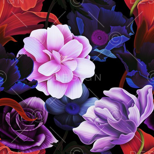 花卉印花华亿平台图片