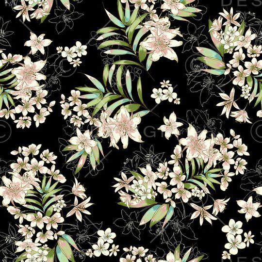 花卉印花华亿平台图片