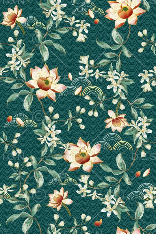 荷花印花华亿平台图片