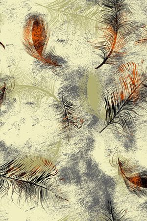 羽毛印花华亿平台图片