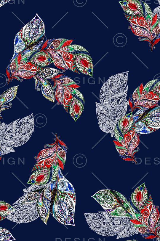 羽毛印花华亿平台图片