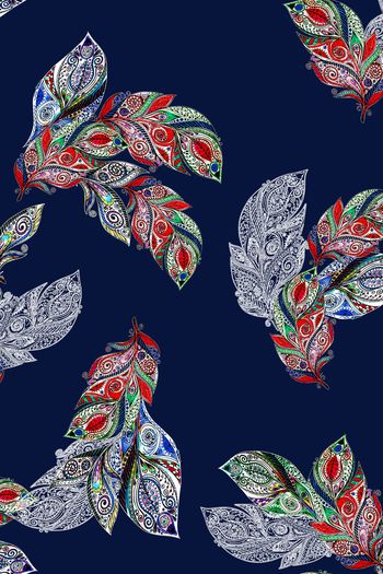 羽毛印花华亿平台图片