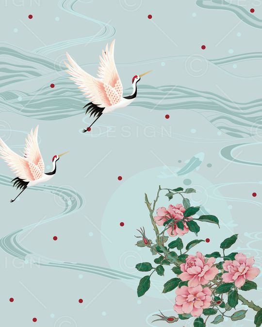 水墨风印花华亿平台图片