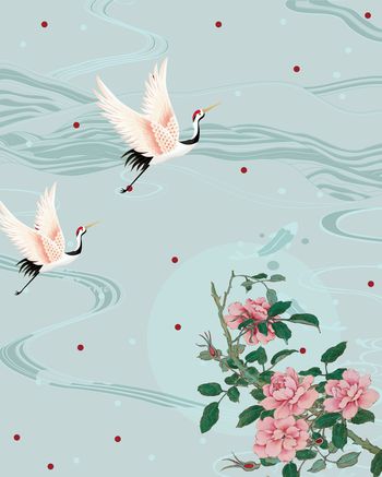 水墨风印花华亿平台图片