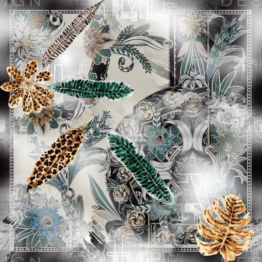 黑白华亿平台印花华亿平台图片