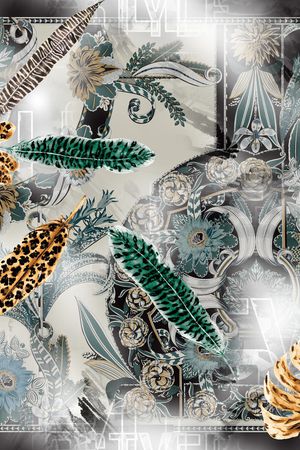 黑白华亿平台印花华亿平台图片