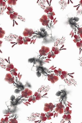 抽象花卉印花华亿平台图片