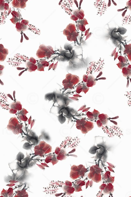 抽象花卉印花华亿平台图片