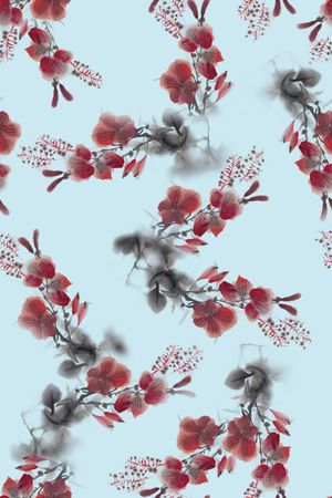 抽象花卉印花华亿平台图片