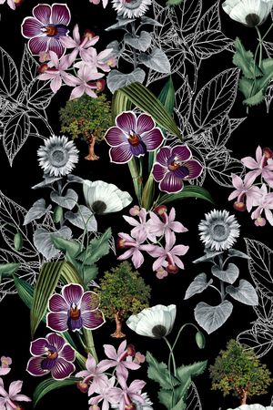 照片花卉印花华亿平台图片