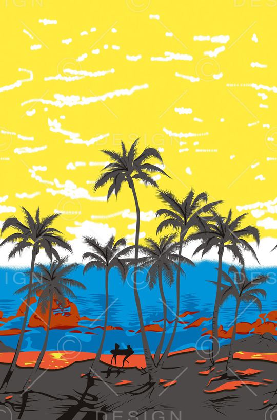 沙滩印花华亿平台图片