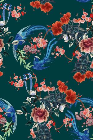 真丝印花华亿平台图片